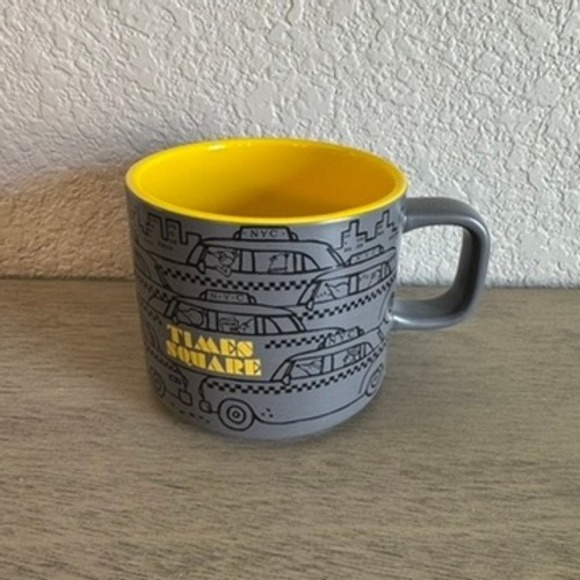 Starbucks Times Square NYC Mug Gray Yellow Taxi Cab New York - Picture 1 of 4
